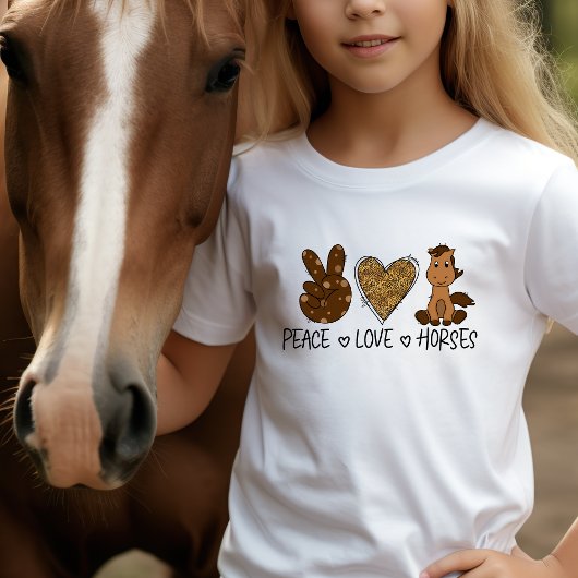 Peace Love Paarden super schattig T-shirt