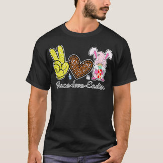Peace Love Paasdag voor mannen Plus Grootte T-shirt
