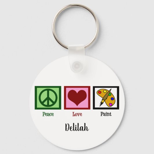 Peace Love Paint Sleutelhanger (Achterkant)