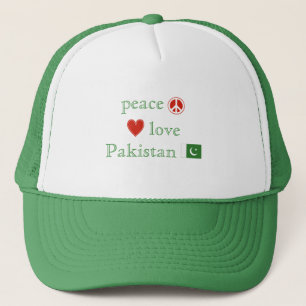 Peace Love Pakistan Heart Pakistani Flag Trucker Pet