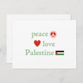 Peace Love Palestine Heart en Palestinian Flag Briefkaart (Voorkant / Achterkant)