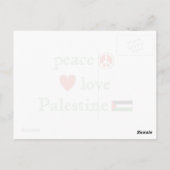 Peace Love Palestine Heart en Palestinian Flag Briefkaart (Achterkant)