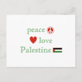 Peace Love Palestine Heart en Palestinian Flag Briefkaart (Voorkant)
