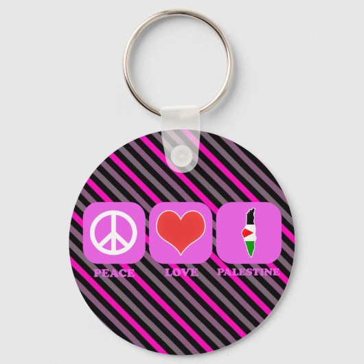 Peace Love Palestine Sleutelhanger (Voorkant)