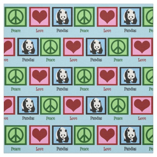 Peace Love Panda Beer Stof (Swatch)