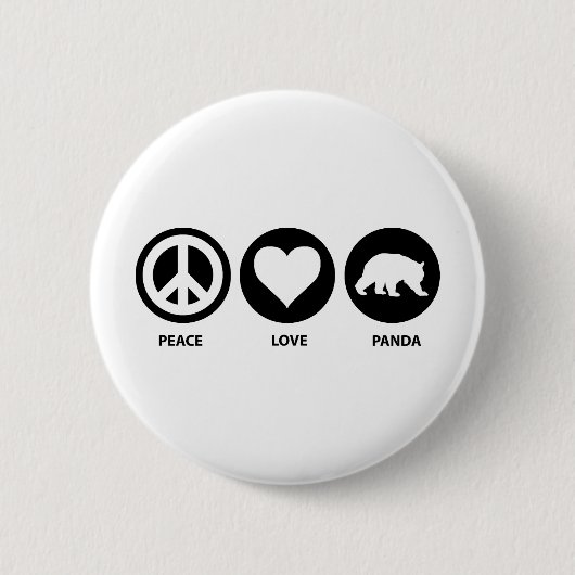 Peace Love Panda Ronde Button 5,7 Cm (Voorkant)