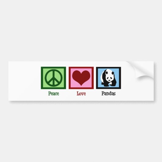 Peace Love Pandas Bumpersticker (Voorkant)