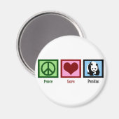 Peace Love Pandas Magneet (Voorkant / Achterkant)