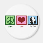 Peace Love Pandas Magneet (Voorkant)