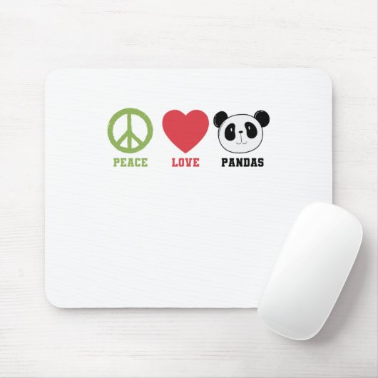 Peace Love Pandas Muismat (Met muis)