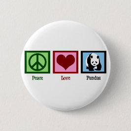 Peace Love Pandas Ronde Button 5,7 Cm