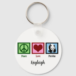 Peace Love Pandas Sleutelhanger