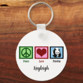 Peace Love Pandas Sleutelhanger (Voorkant)
