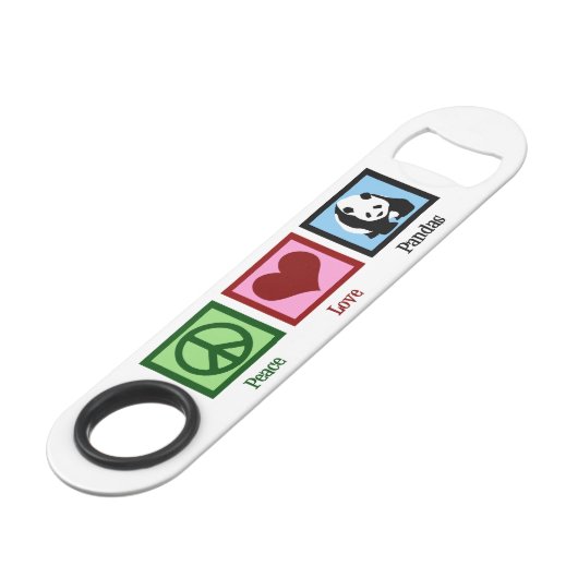 Peace Love Pandas Speed Flessenopener (Voorkant Gekanteld)