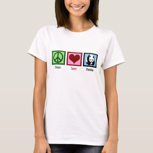 Peace Love Pandas T-shirt (Voorkant)