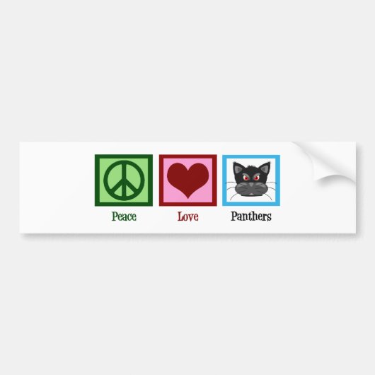 Peace Love Panthers Bumpersticker (Voorkant)