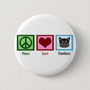 Peace Love Panthers Ronde Button 5,7 Cm