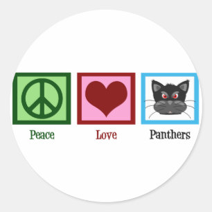 Peace Love Panthers Ronde Sticker