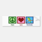 Peace Love Parakeets Bumpersticker (Voorkant)