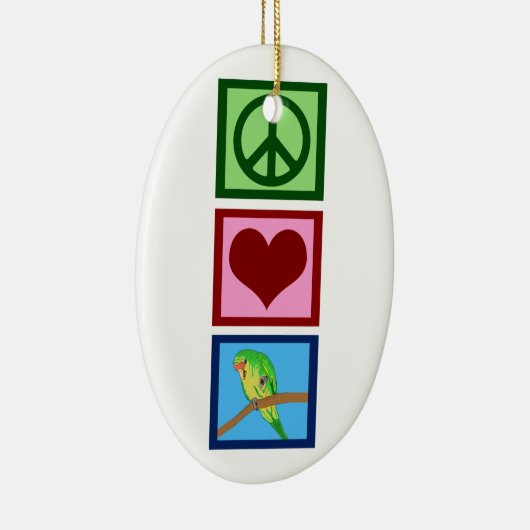 Peace Love Parakeets Keramisch Ornament (Rechts)