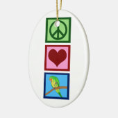Peace Love Parakeets Keramisch Ornament (Links)