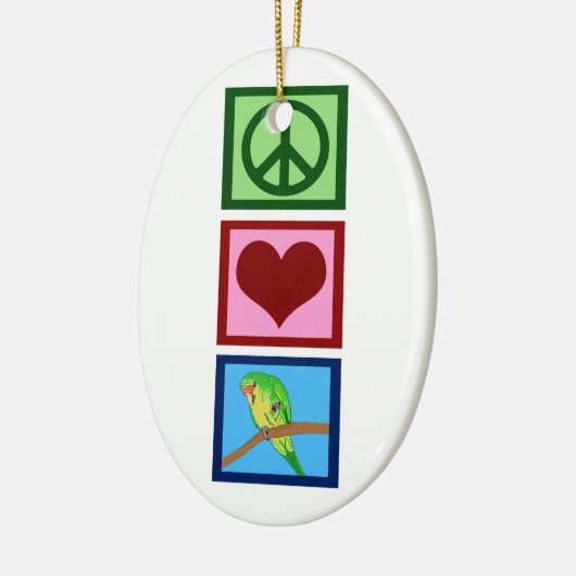 Peace Love Parakeets Keramisch Ornament (Links)