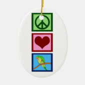 Peace Love Parakeets Keramisch Ornament (Voorkant)