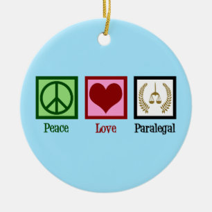 Peace Love Paralegal Keramisch Ornament