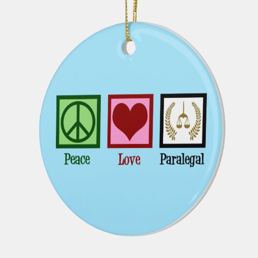 Peace Love Paralegal Keramisch Ornament (Links)