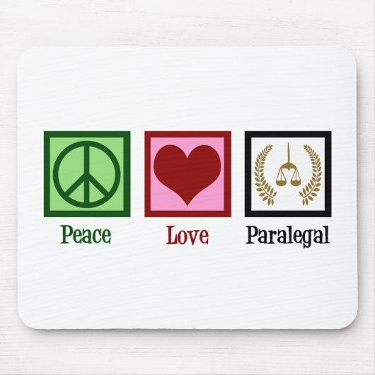 Peace Love Paralegal Muismat (Voorkant)