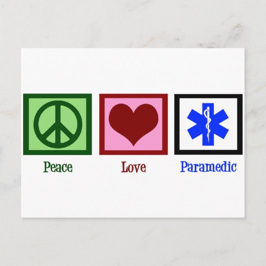 Peace Love Paramedic Briefkaart (Voorkant)