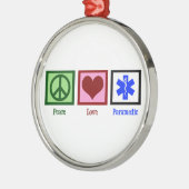 Peace Love Paramedic Metalen Ornament (Links)