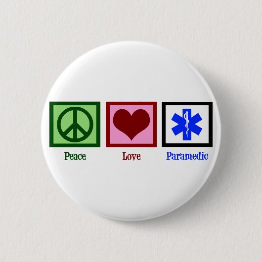Peace Love Paramedic Ronde Button 5,7 Cm (Voorkant)