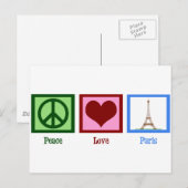 Peace Love Paris Briefkaart (Voorkant / Achterkant)