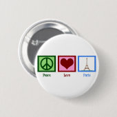 Peace Love Paris Ronde Button 5,7 Cm (Voorkant /achterkant)