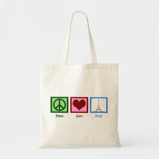 Peace Love Paris Tote Bag (Voorkant)