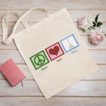 Peace Love Paris Tote Bag<br><div class="desc">Dit cadeau van Parijs is perfect voor iemand die graag de Eiffel-toren in Frankrijk bezoekt. Europa is zo mooi. Peace Love Paris maakt een schattig cadeau.</div>