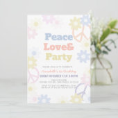 Peace Love & Party 1e verjaardag Kaart (Staand voorkant)