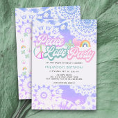 Peace Love Party Groovy Pastel Tie Dye Birthday Kaart