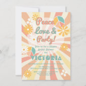 Peace Love & Party Hippie Party Kaart (Voorkant)