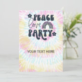 Peace Love Party Uitnodiging voor verjaardag (Staand voorkant)