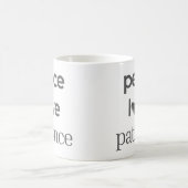 Peace Love Patience - Calm Modern Motivational Tea Koffiemok (Center)