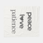Peace Love Patience - Cozy Calm Modern Lifestyle Fleece Deken (Voorkant (Horizontaal))