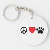 Peace, Love, Paw Acryllic Sleutelhanger (Voorkant)
