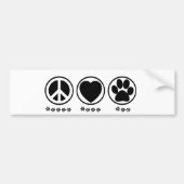 Peace Love Paw Bumpersticker (Voorkant)