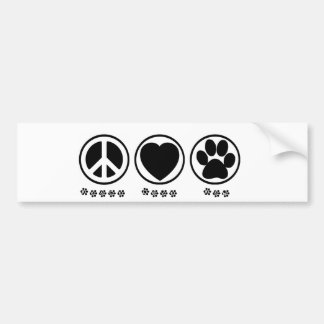 Peace Love Paw Bumpersticker
