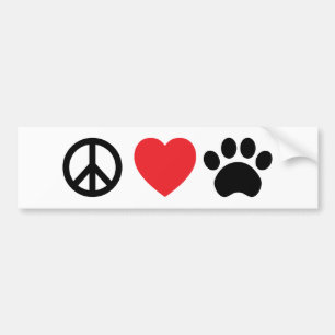 Peace Love Paw Bumpersticker