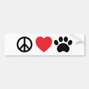 Peace Love Paw Bumpersticker