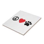 Peace Love Paw Ceramic Tile Tegeltje (Zijkant)