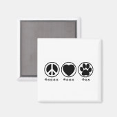 Peace Love Paw Magneet (Voorkant / Achterkant)